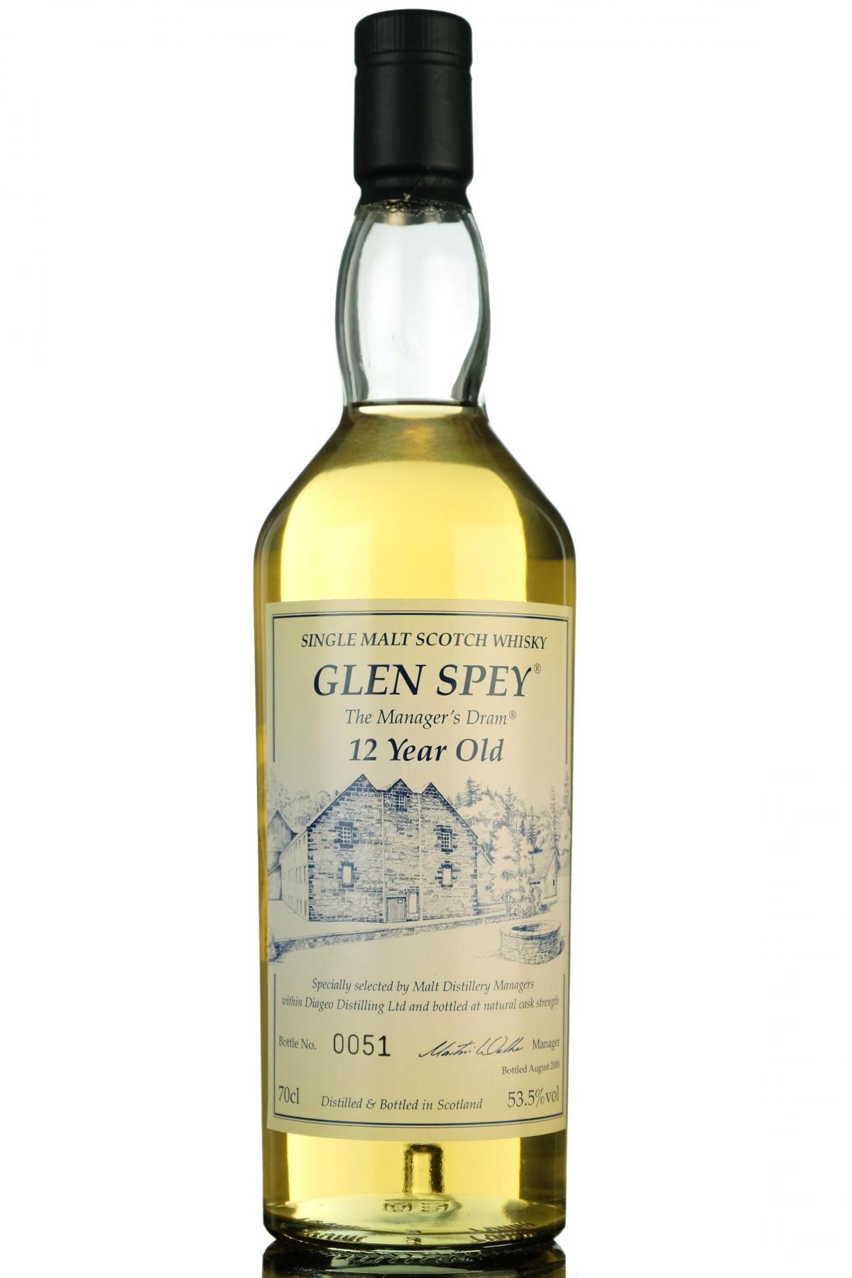 Glen Spey 12 Year Old - Managers Dram 2008