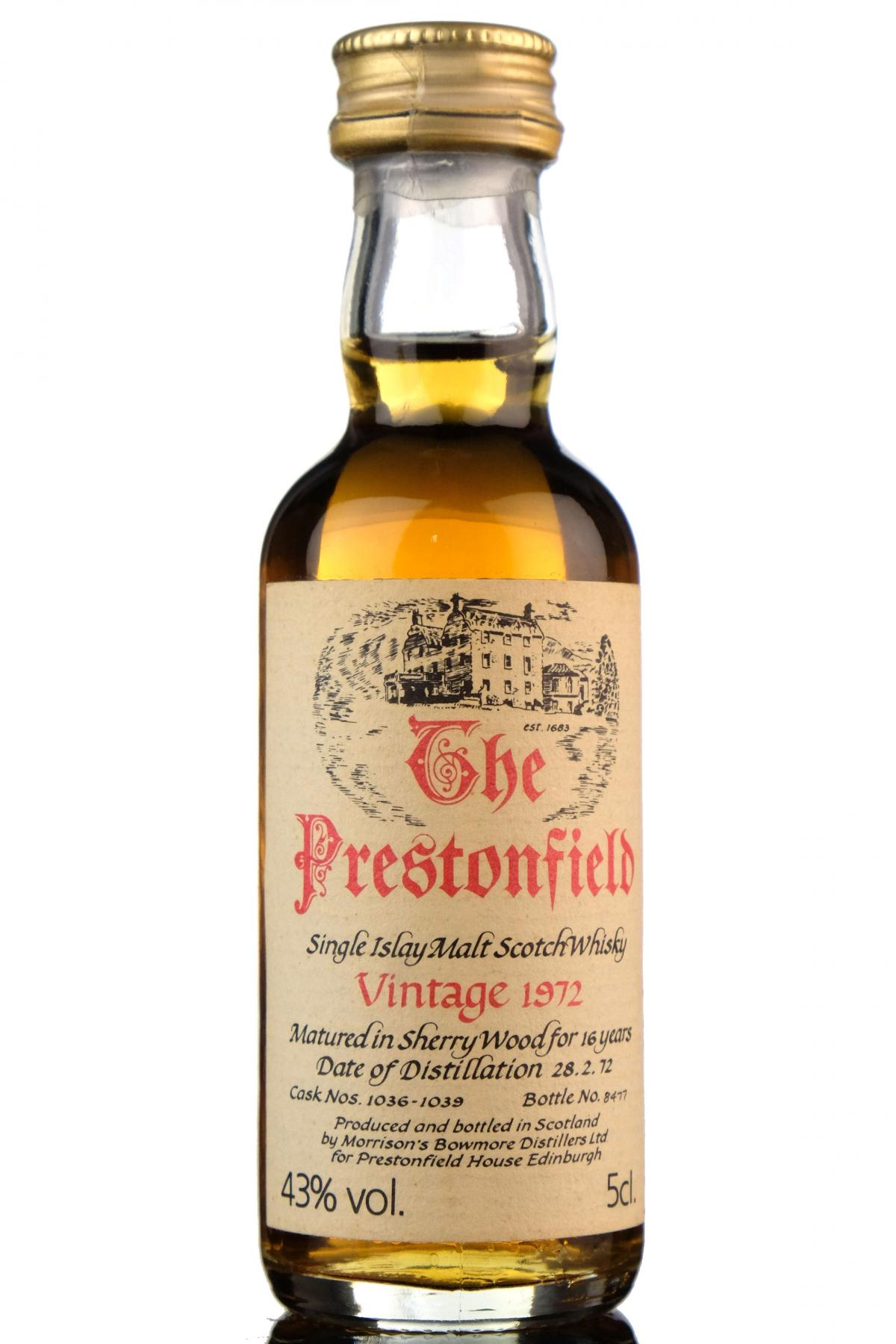 Bowmore 1972 - 16 Year Old - The Prestonfield Miniature