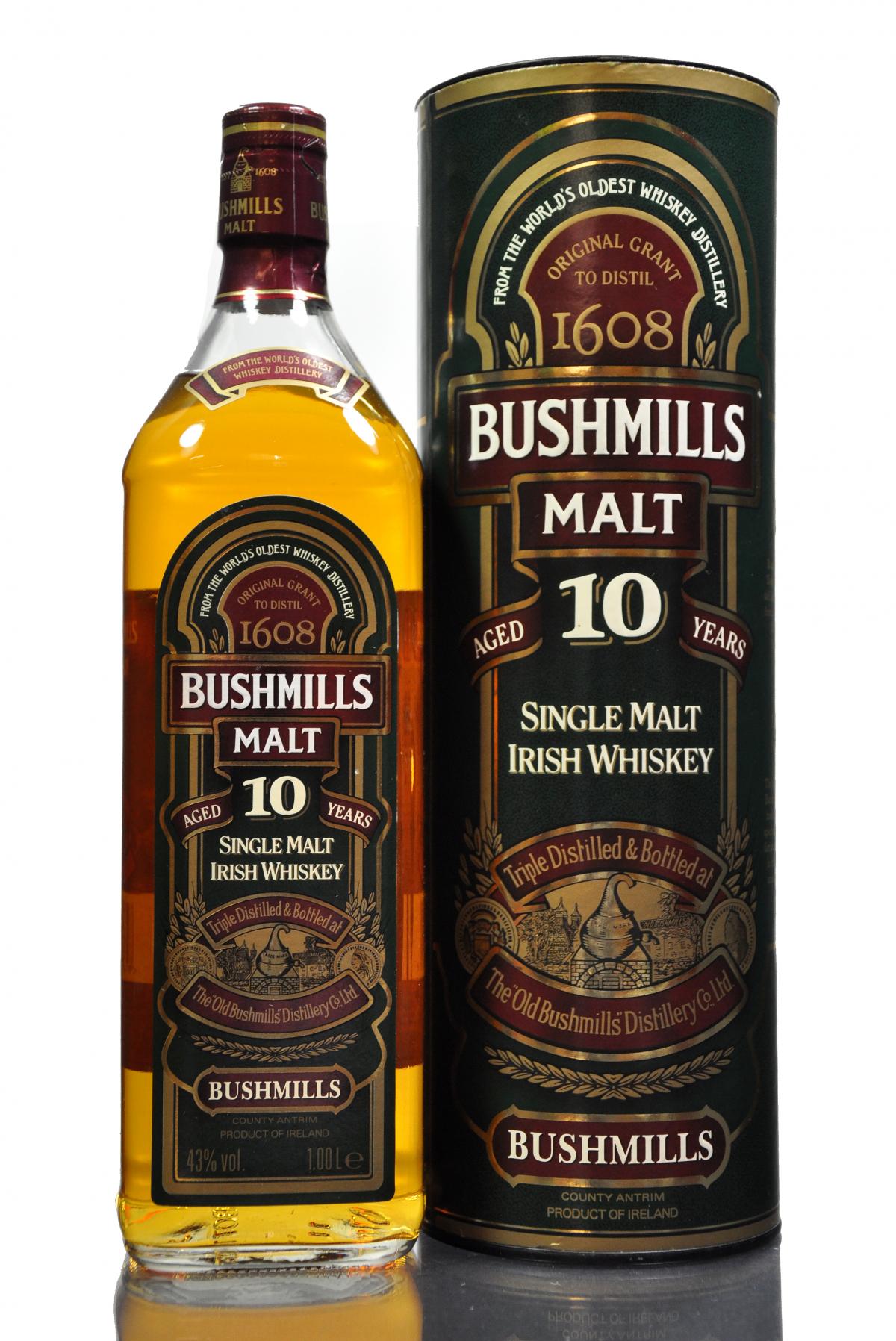 Bushmills 10 Year Old Irish Whiskey - 1 Litre
