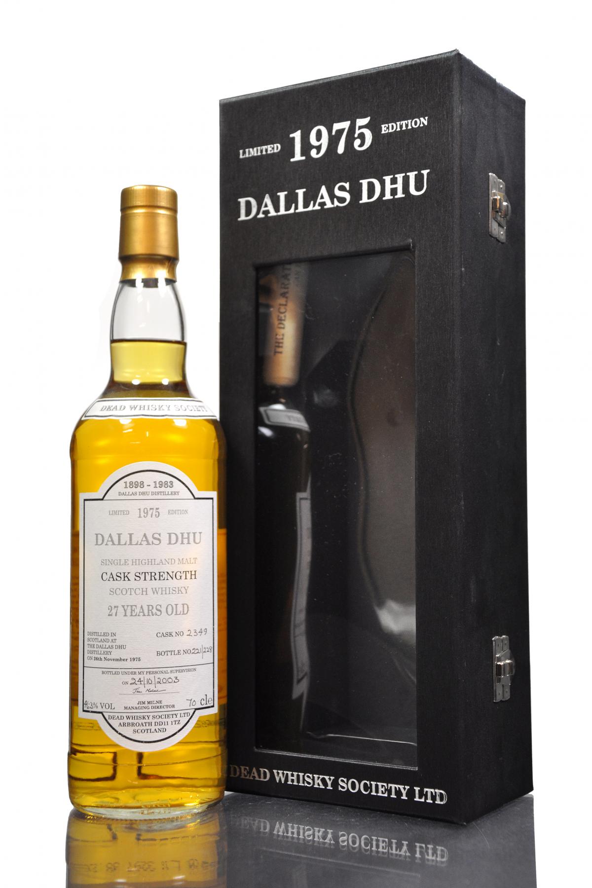 Dallas Dhu 1975 - 27 Year Old - Dead Whisky Society