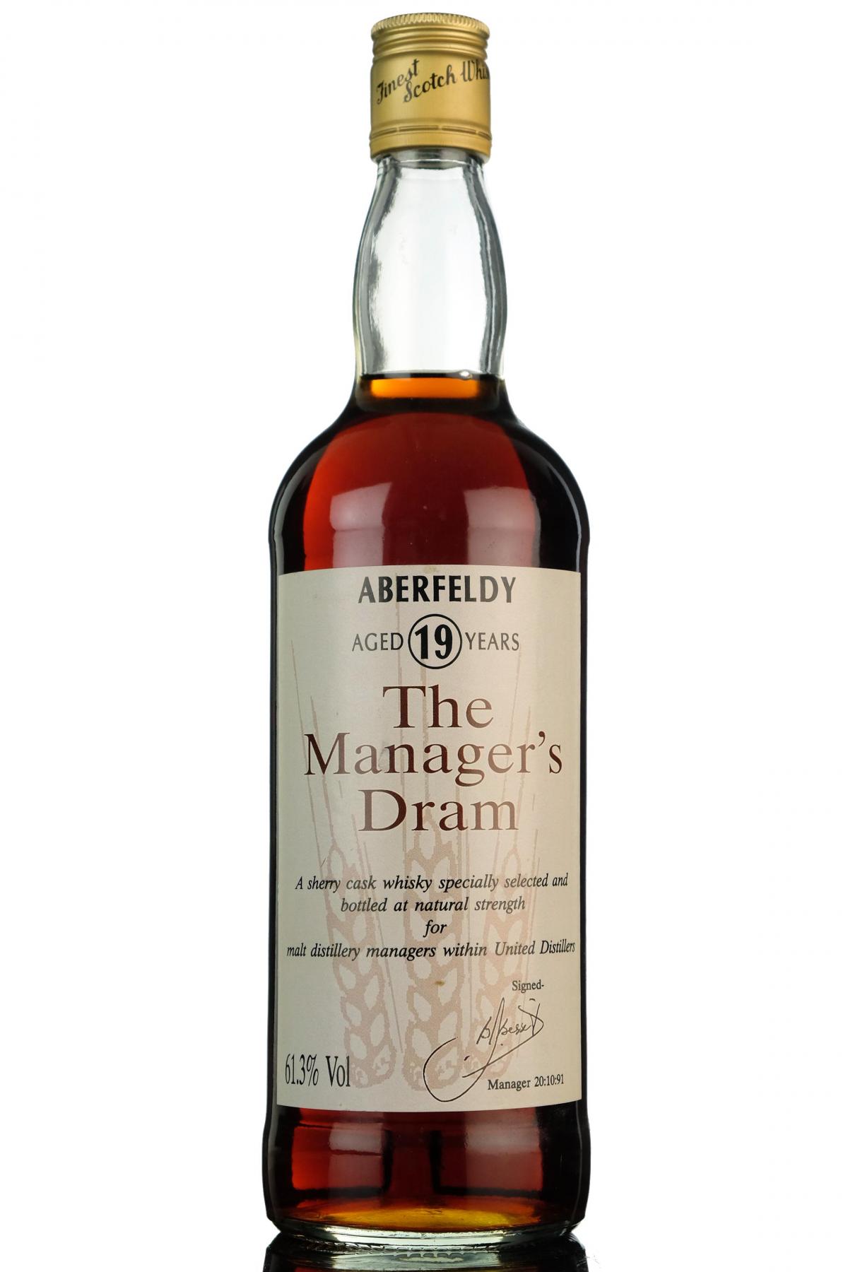 Aberfeldy 19 Year Old - Managers Dram 1991