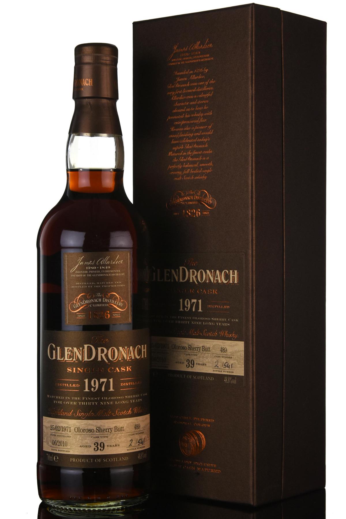 Glendronach 1971-2010 - 39 Year Old - Single Cask 489 - Batch 2