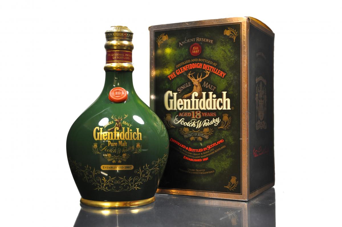 Glenfiddich 18 Year Old - Ancient Reserve - Green Ceramic - 1990s