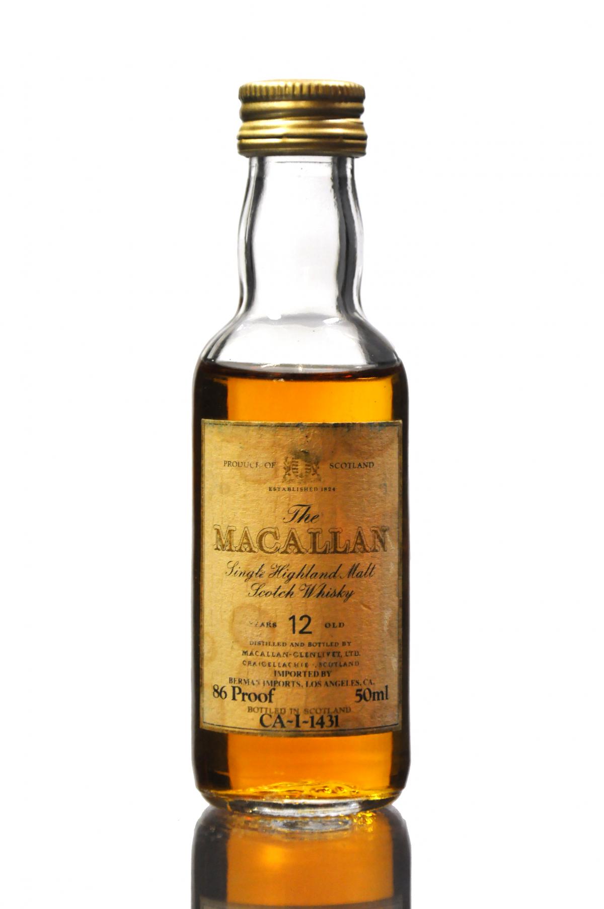 Macallan 12 Year Old Miniature