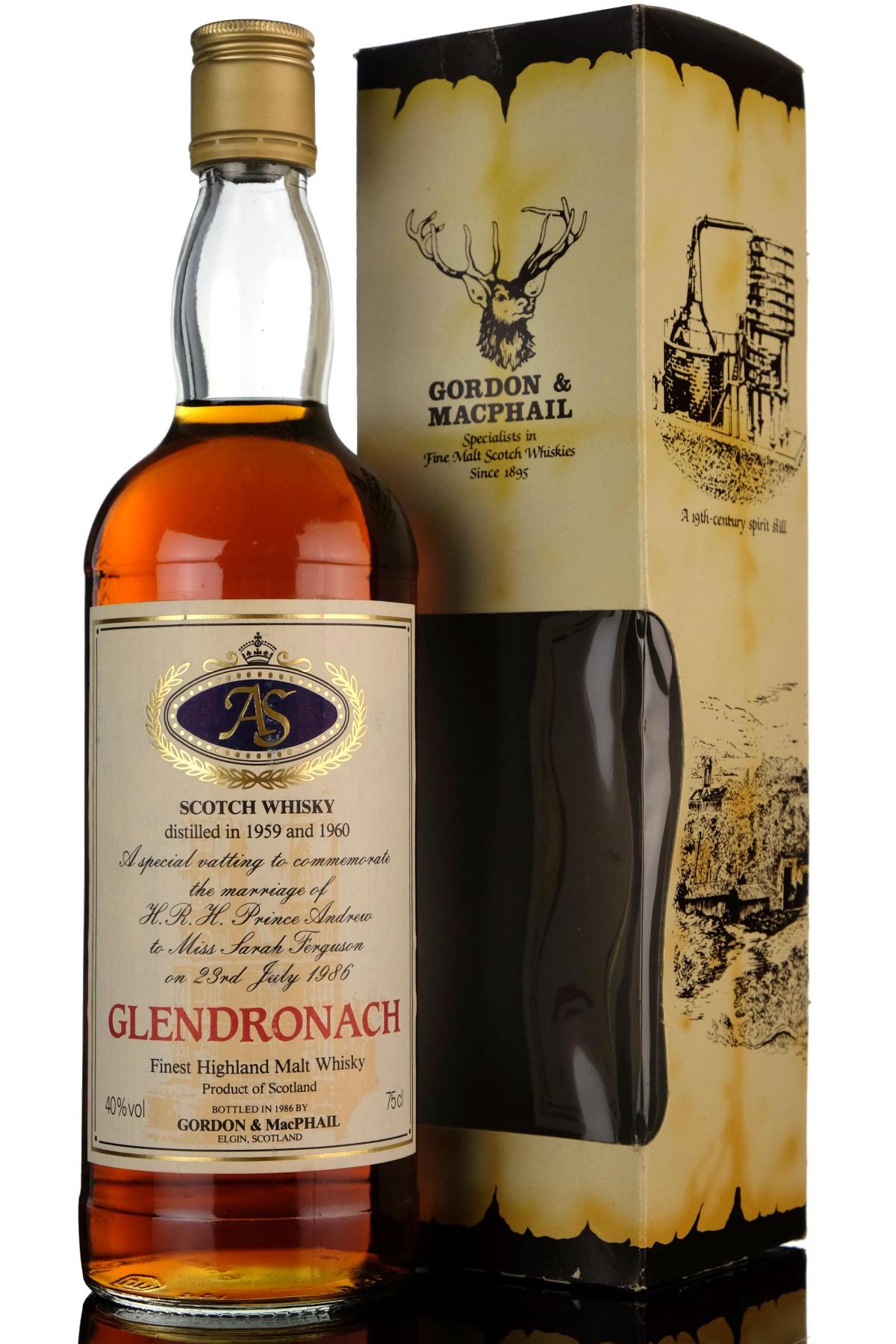 Glendronach Royal Marriage 1959 & 1960 - Gordon & MacPhail