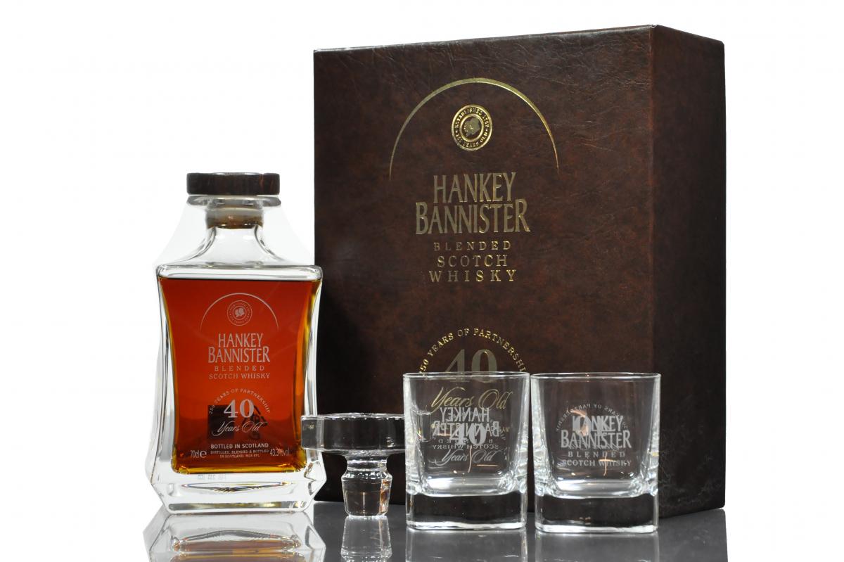 Hankey Bannister 40 Year Old - 250th Anniversary - Glencairn Crystal Decanter & Glasses