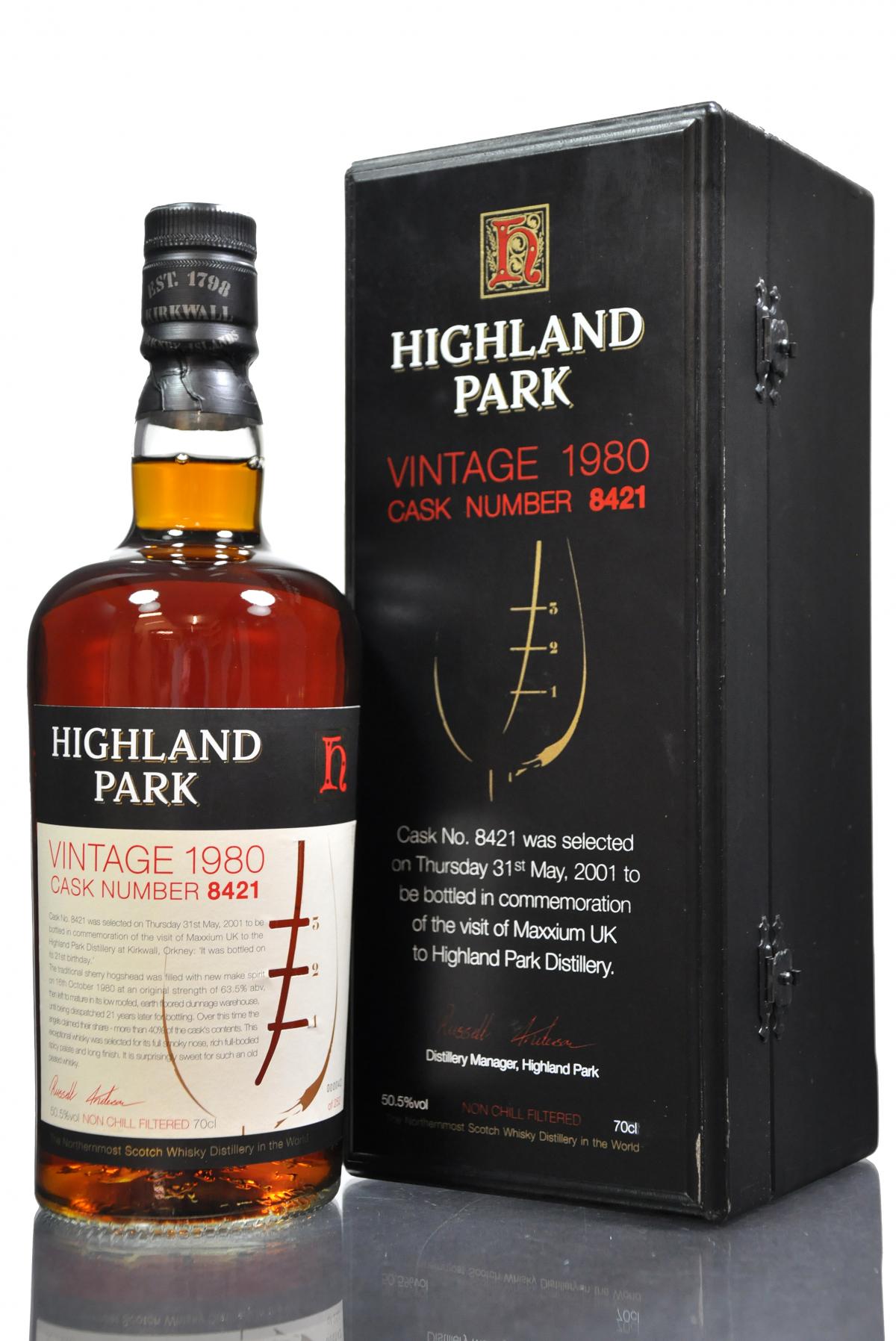 Highland Park 1980-2001 - 21 Year Old - Single Cask 8421 - Maxxium UK Visit Exclusive