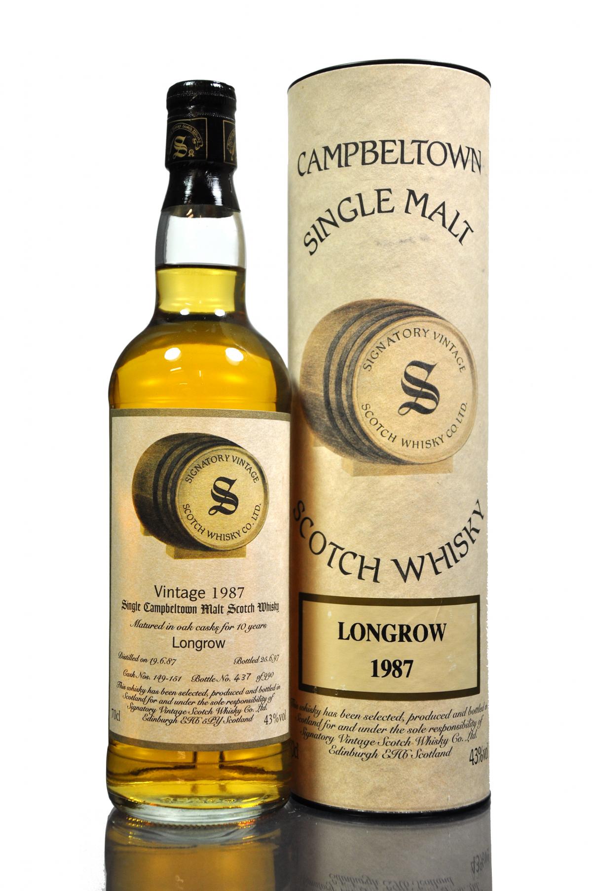 Longrow 1987-1997 - 10 Year Old - Signatory Vintage