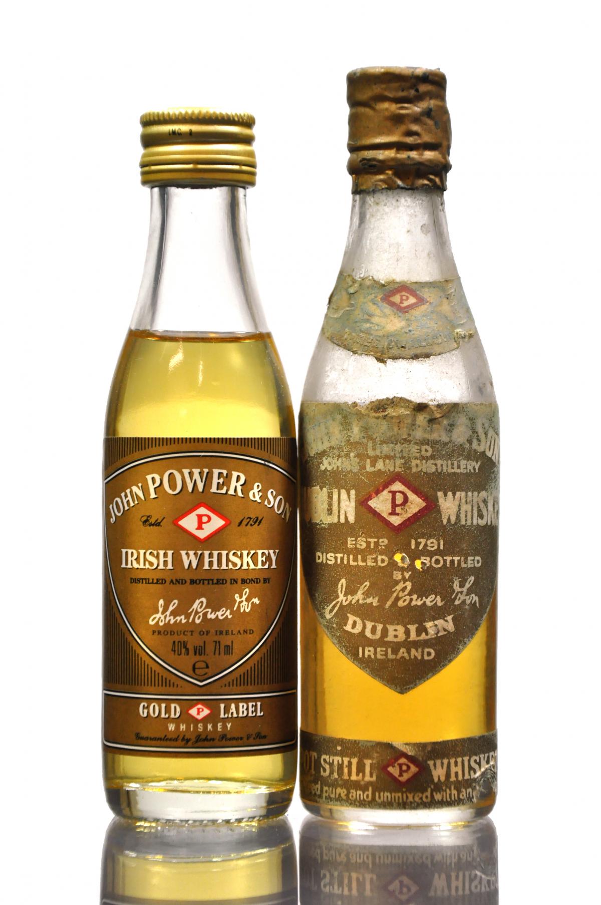 2 x Powers Irish Whiskey Miniatures