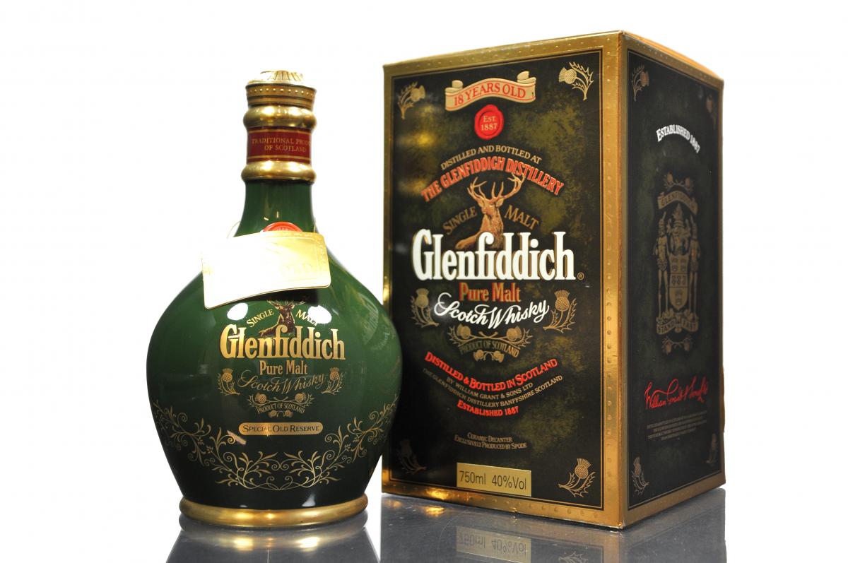 Glenfiddich 18 Year Old - Ancient Reserve - Green Ceramic - 1990s