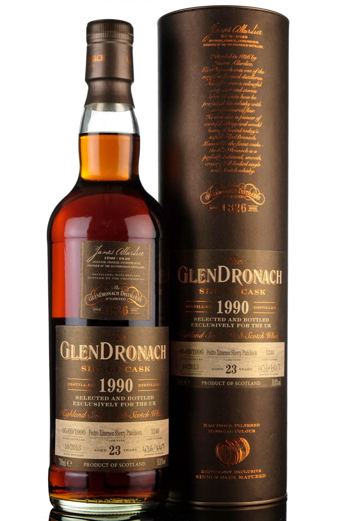 Glendronach 1990-2013 - 23 Year Old - Single Cask 1240 - UK Exclusive