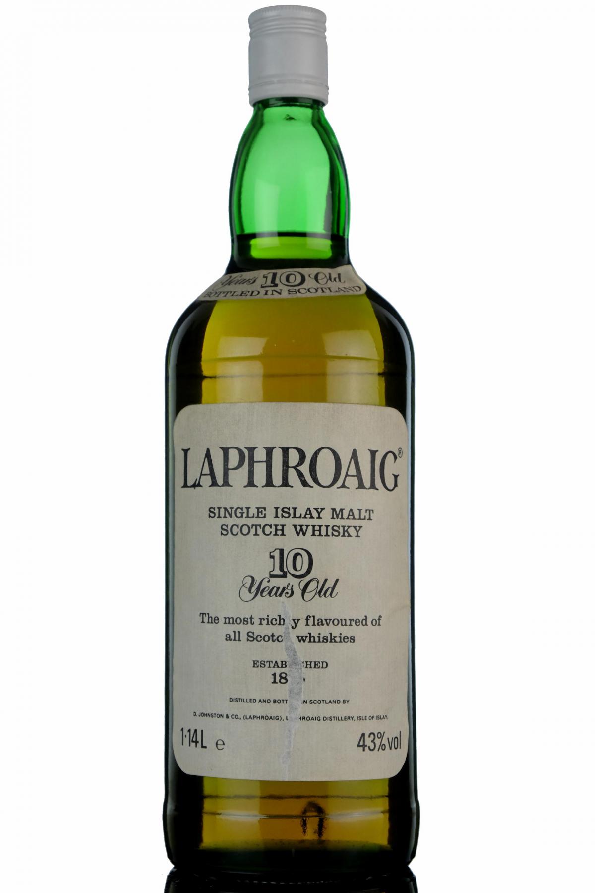 Laphroaig 10 Year Old - 1.14 Litre - 1980s