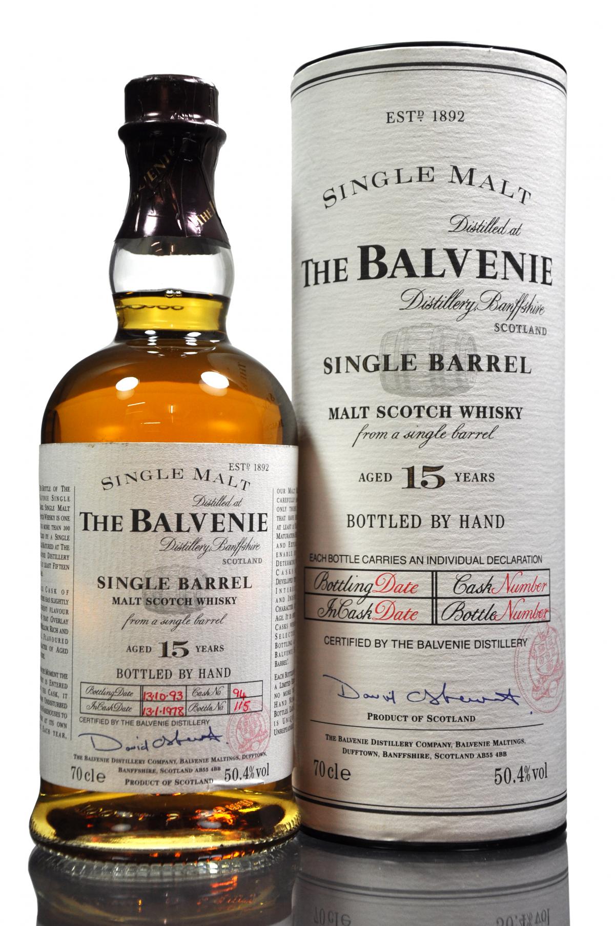 Balvenie 1978-1993 - 15 Year Old - Single Barrel
