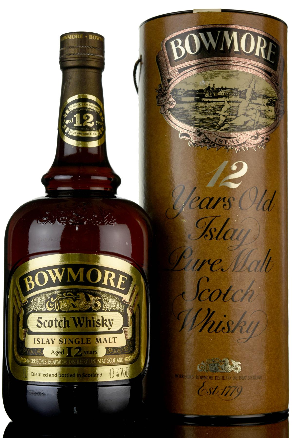 Bowmore 12 Year Old Dumpy - 1980s - 1 Litre