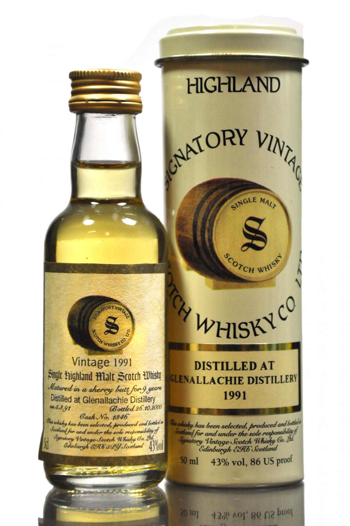 Glenallachie 1991-2000 - 9 Year Old - Signatory Vintage Miniature