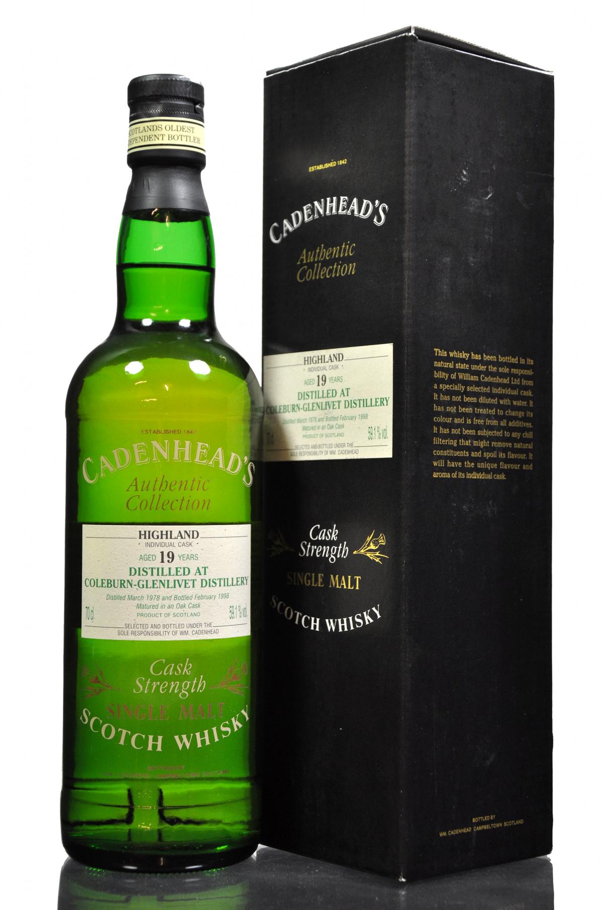 Coleburn-Glenlivet 1978-1998 - 19 Year Old - Cadenhead Authentic Collection