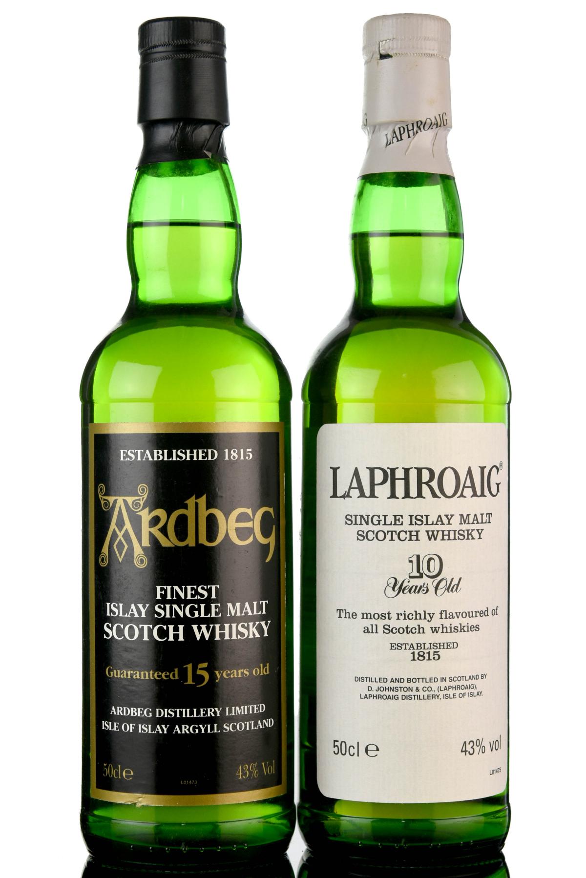 Laphroaig & Ardbeg 50cl Presentation Set - 1990s