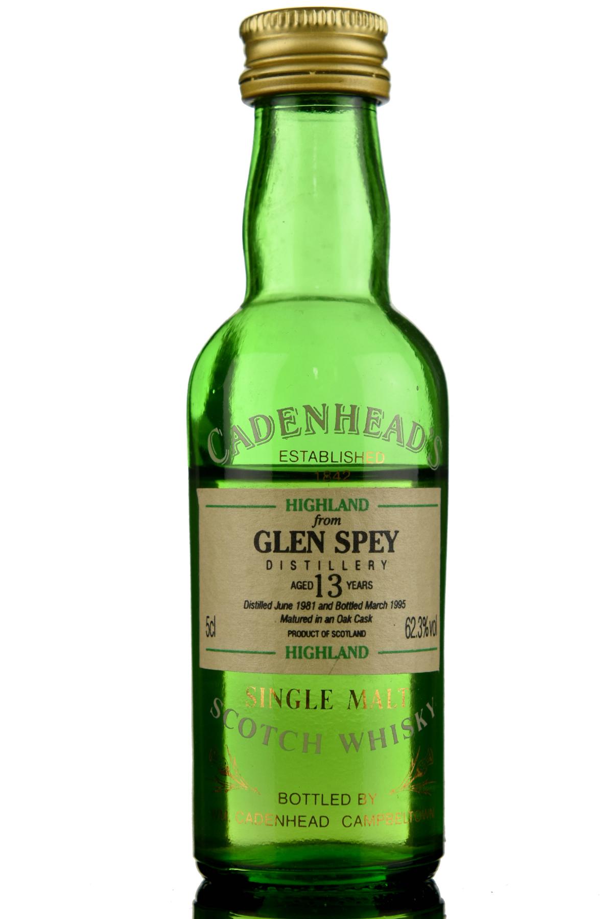 Glen Spey 1981-1995 - 13 Year Old - Cadenhead Miniature