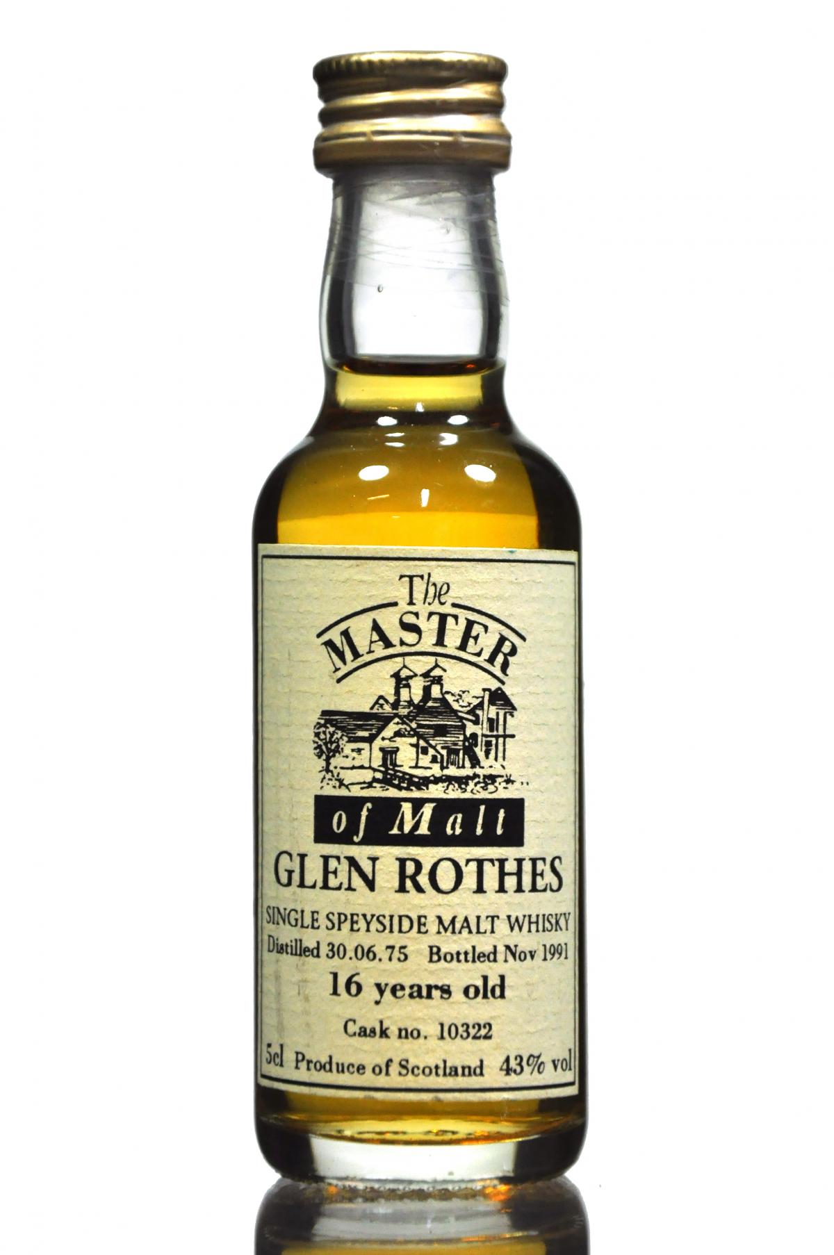 Glen Rothes 1975-1991 - 16 Year Old - Master Of Malts Miniature