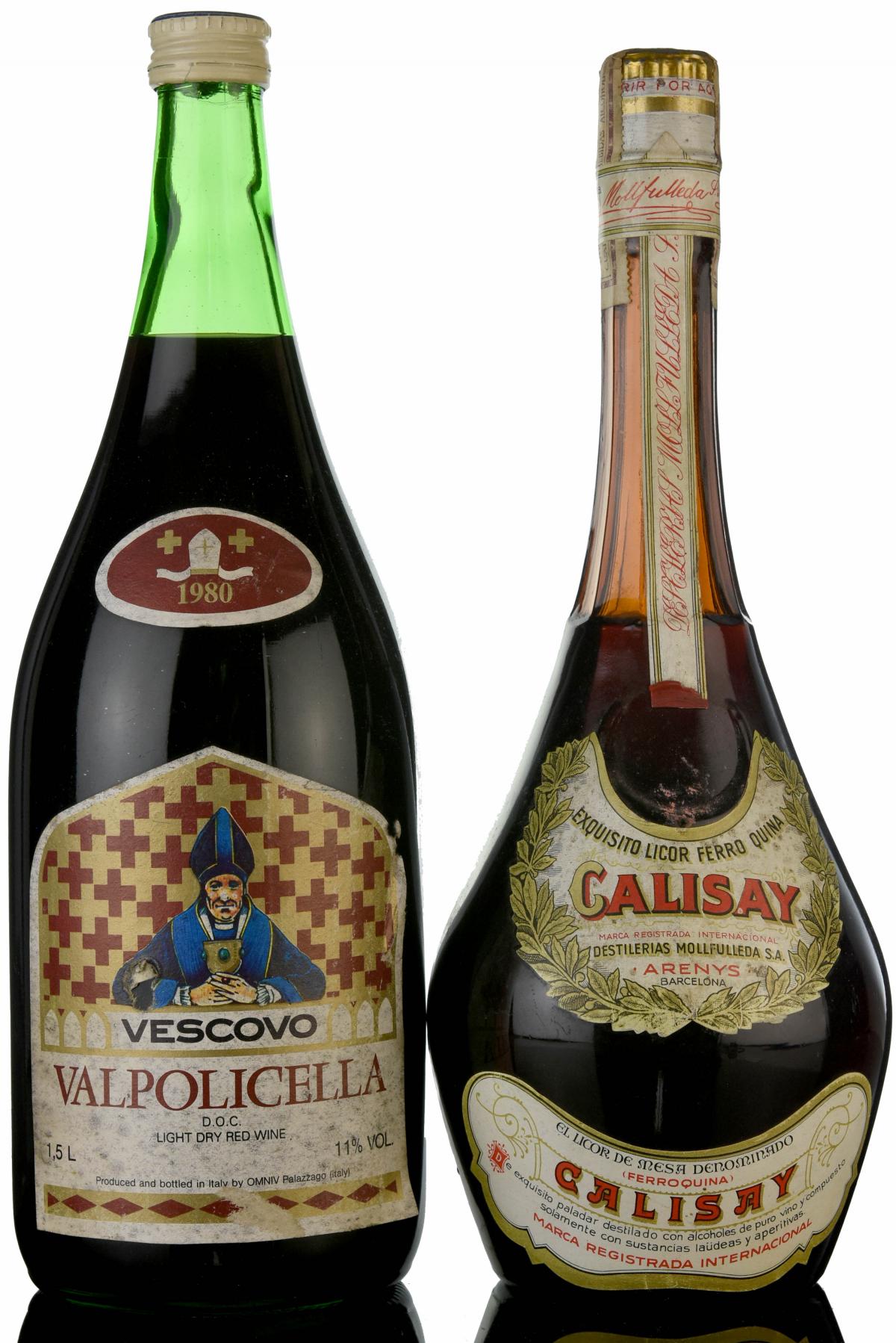 Valpolicella Red Wine - 1.5 Litres &  Calisay Liqueur - 1960s