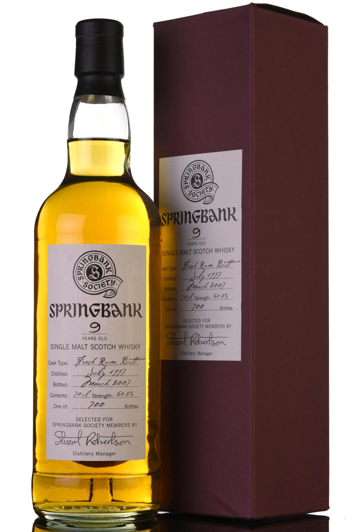 Springbank 1997-2007 - Society Bottling