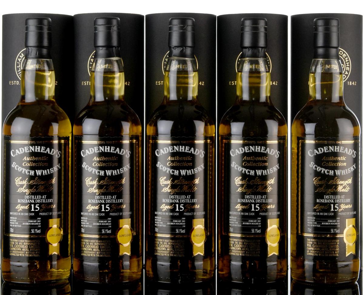6 x Rosebank 1989-2005 - 15 Year Old - Cadenheads Authentic Collection
