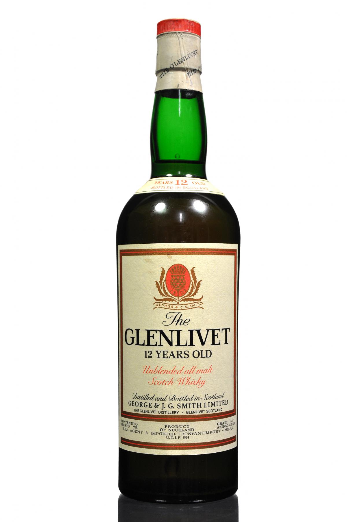 Glenlivet 12 Year Old - Bonfanti Import - 1970s