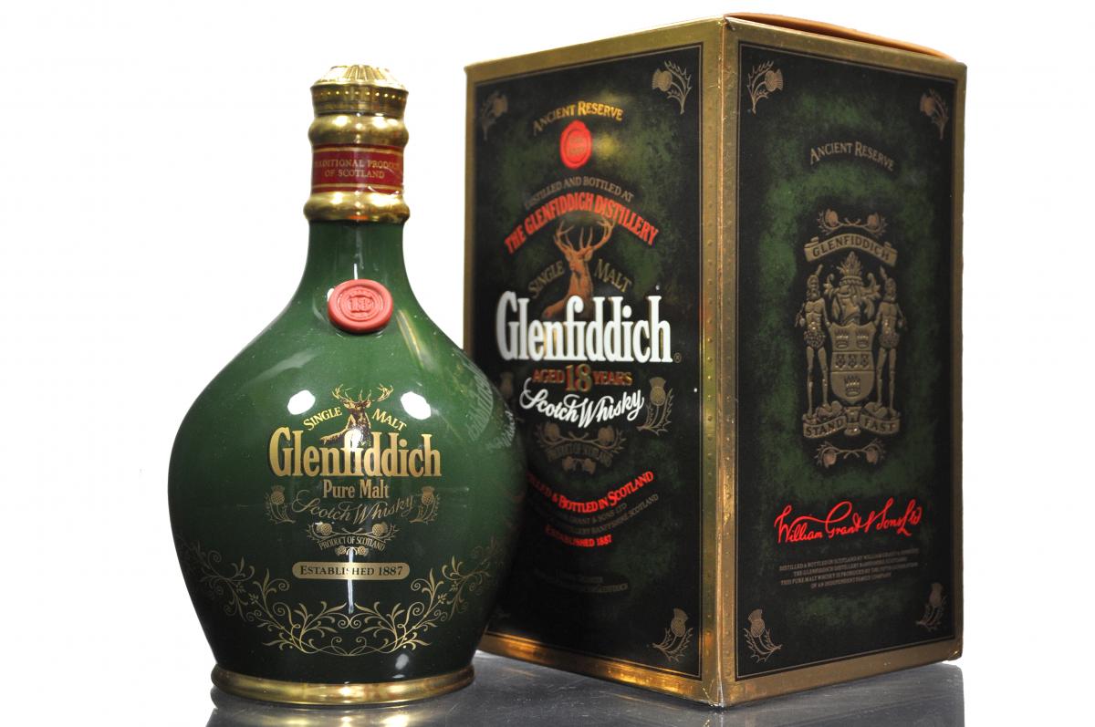 Glenfiddich 18 Year Old - Ancient Reserve - Green Ceramic - 1990s