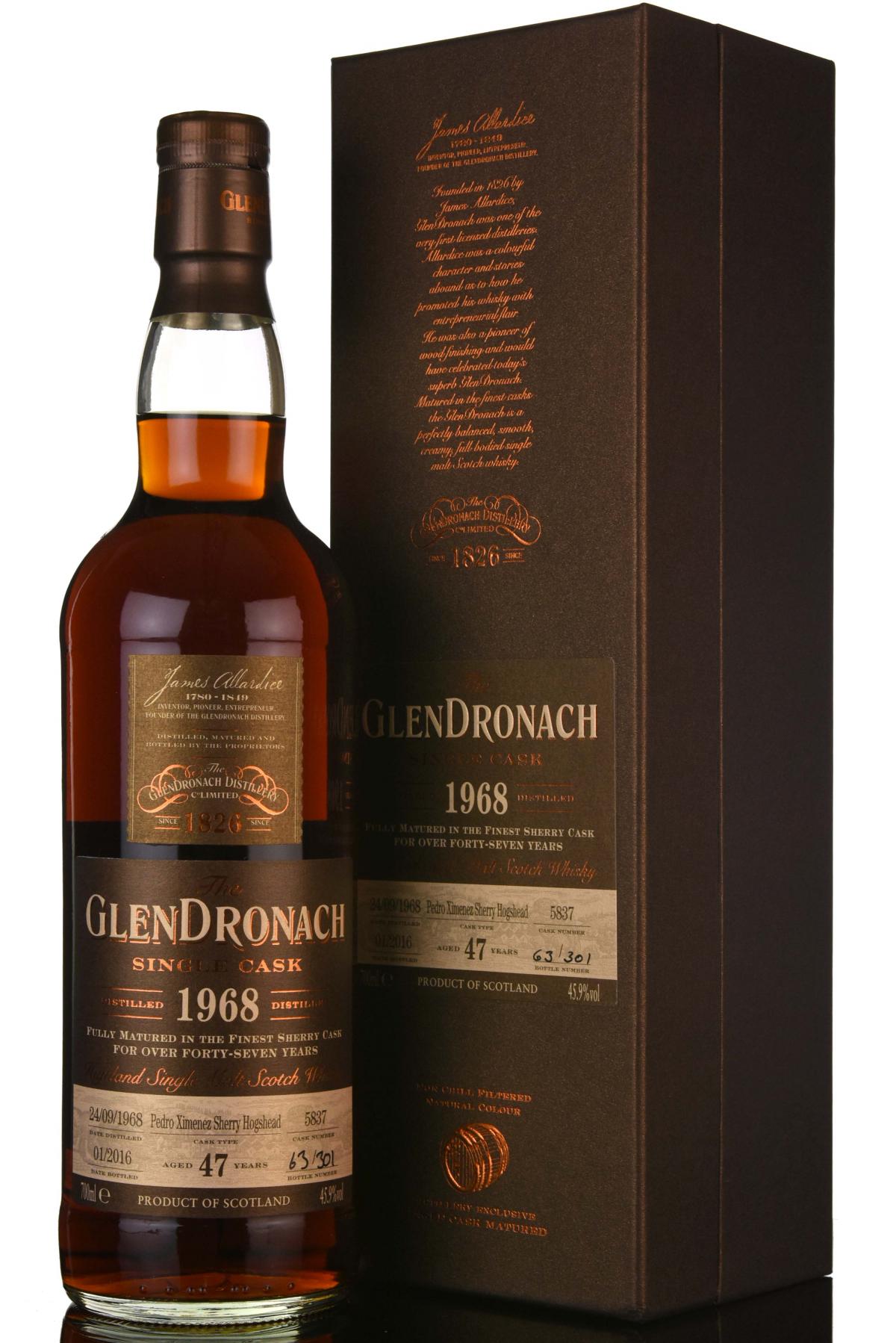 Glendronach 1968-2016 - 47 Year Old - Single Cask 5837 - Batch 13