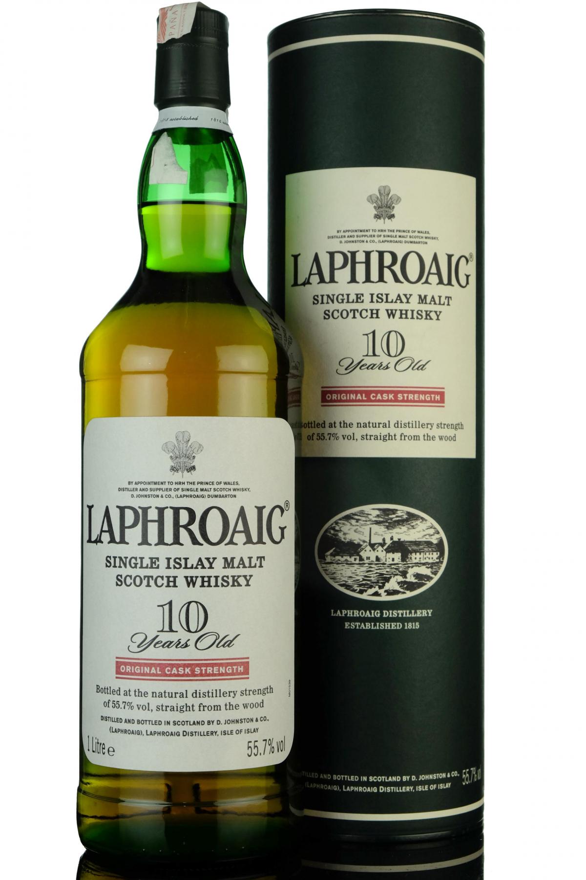 Laphroaig 10 Year Old - Original Cask Strength - 55.7% - 1 Litre