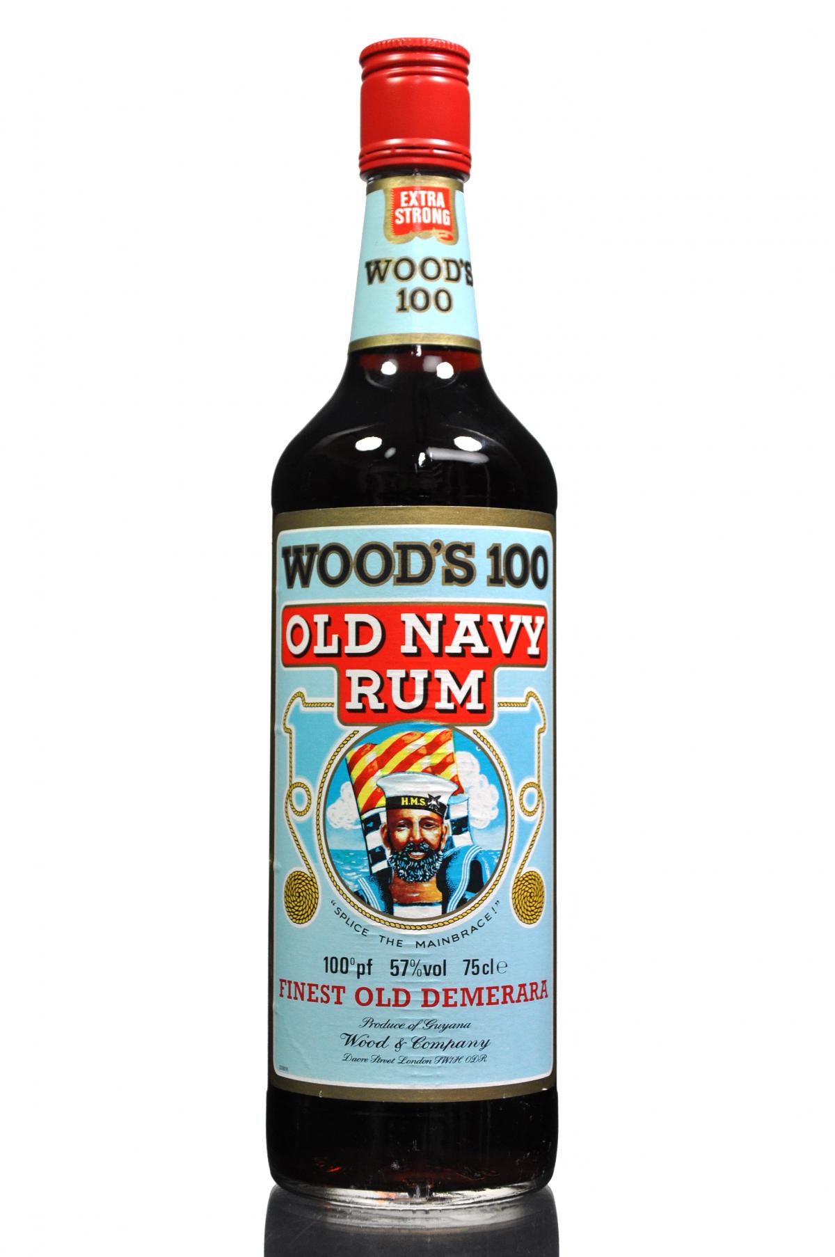 Woods Demerara Old Navy Rum - 100 Proof - 1980s