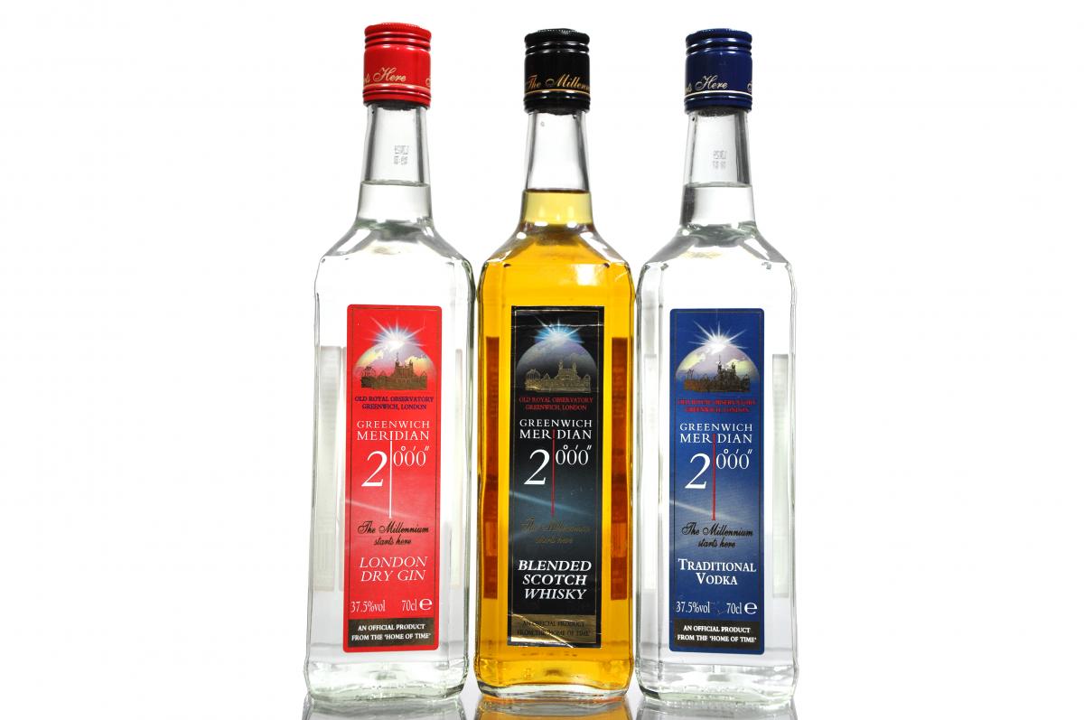 3 x Millennium Spirits - Gin Vodka & Whisky