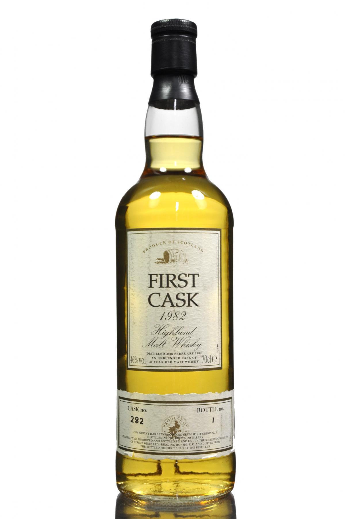 Brora 1982 - 21 Year Old - First Cask 282 - Bottle Number 1