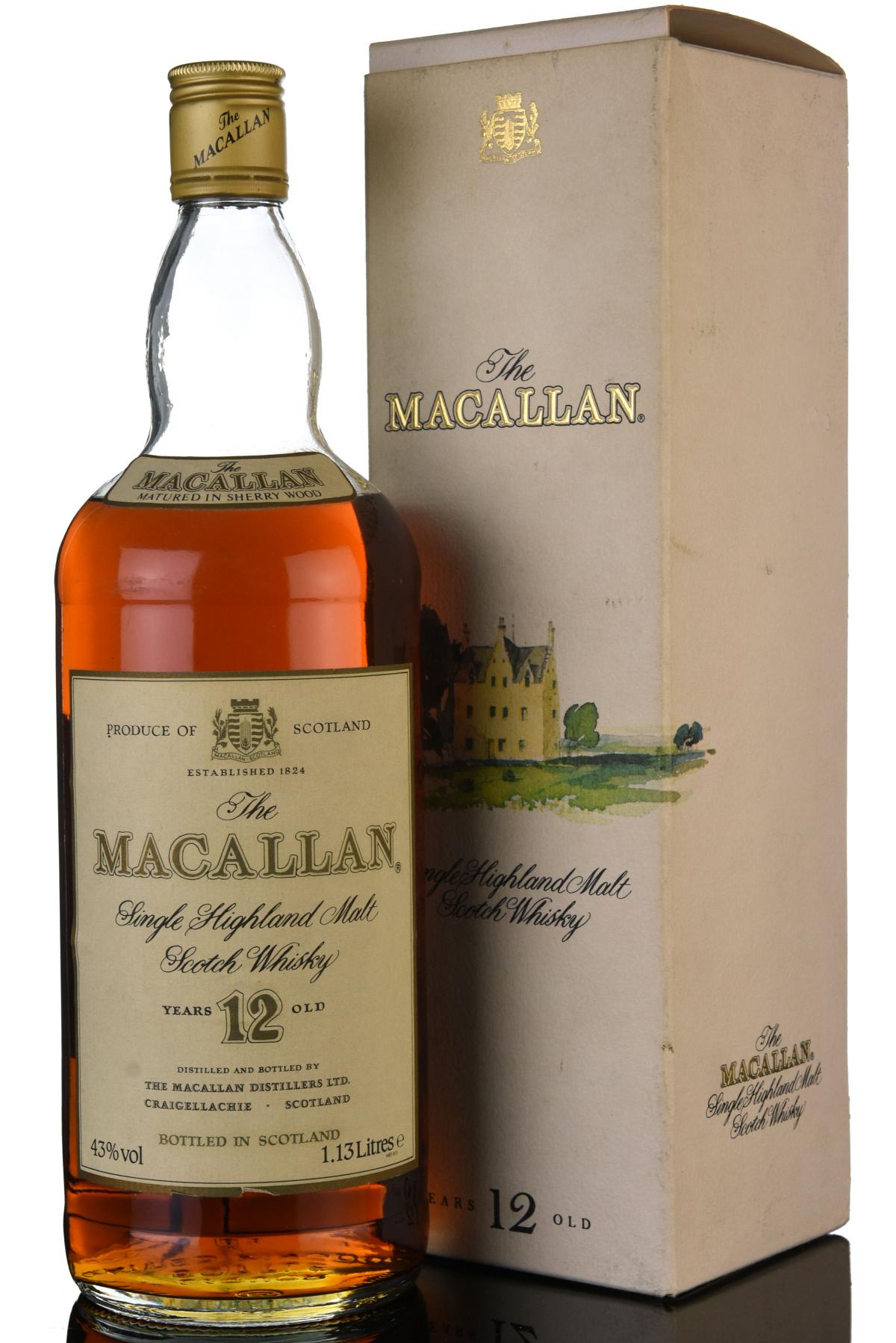 Macallan 12 Year Old - 1980s - 1.13 Litres