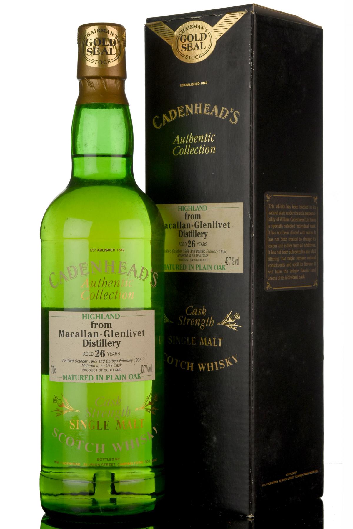 Macallan-Glenlivet 1969-1996 - 26 Year Old - Cadenheads Authentic Collection
