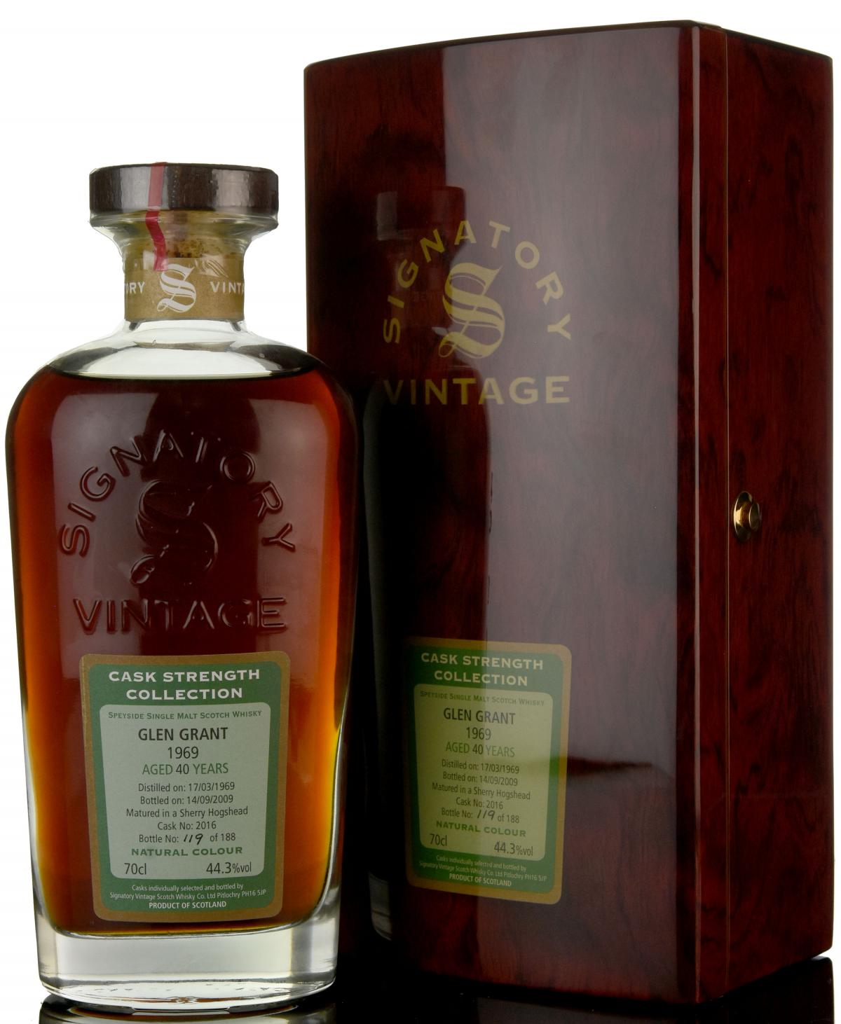 Glen Grant 1969-2009 - 40 Year Old - Signatory Vintage