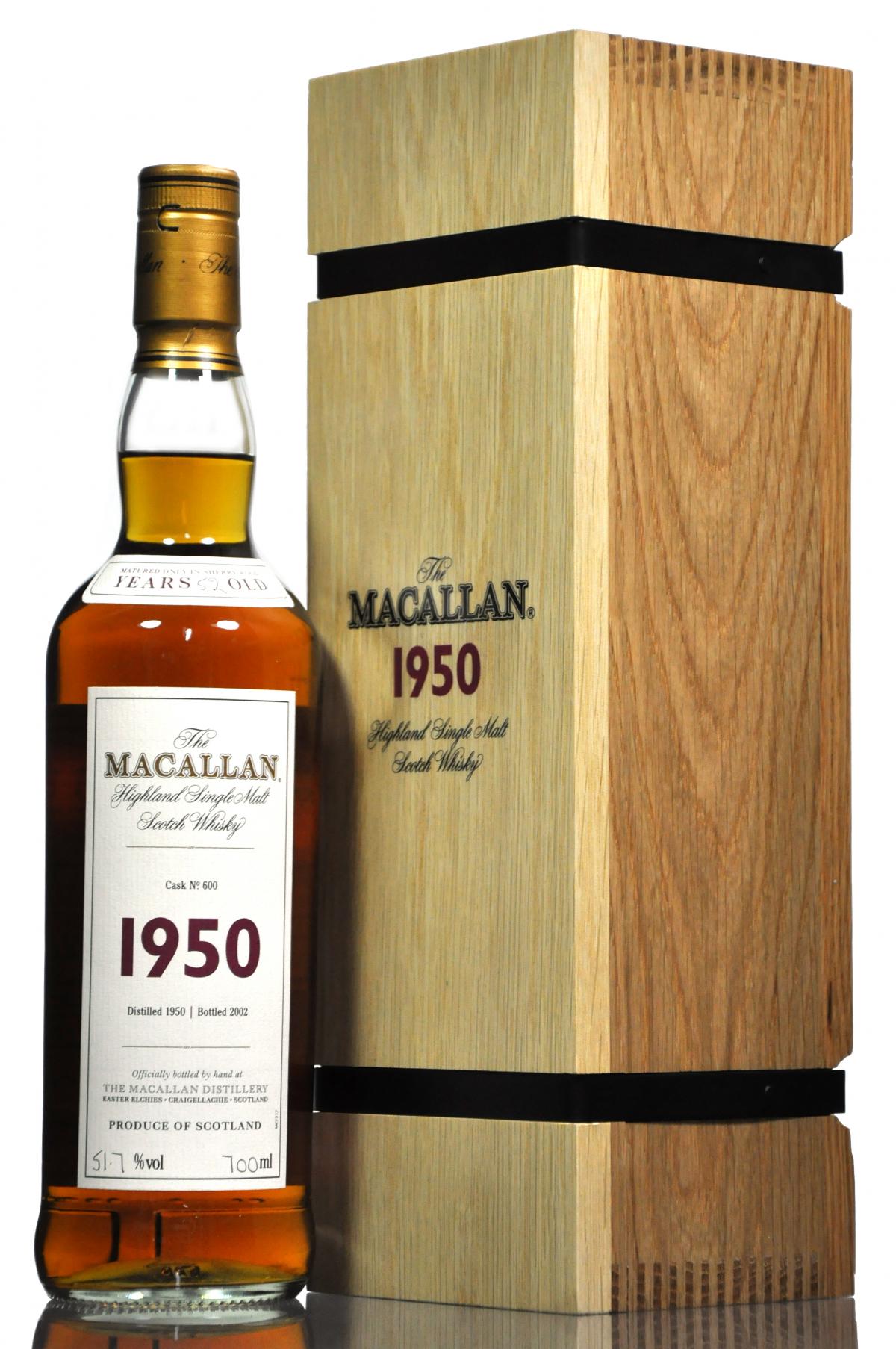 Macallan 1950-2002 - 52 Year Old - Fine & Rare - Cask 600