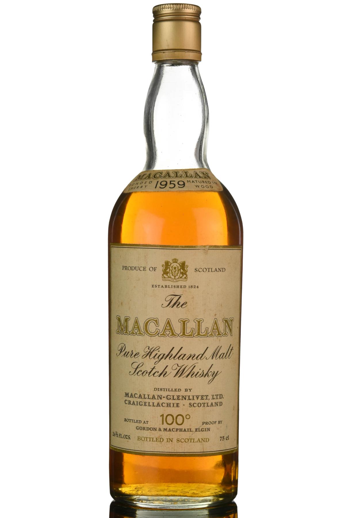 Macallan 1959 - Gordon & MacPhail - 100 proof