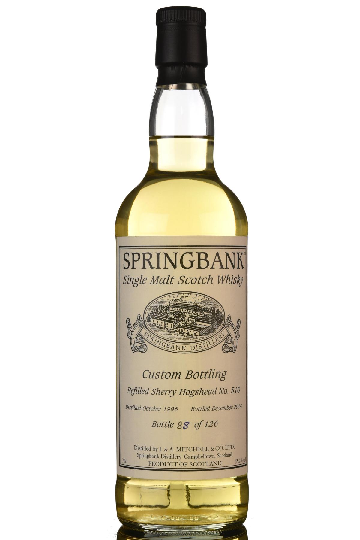 Springbank 1996-2014 - Custom Private Bottling - Single Cask 510