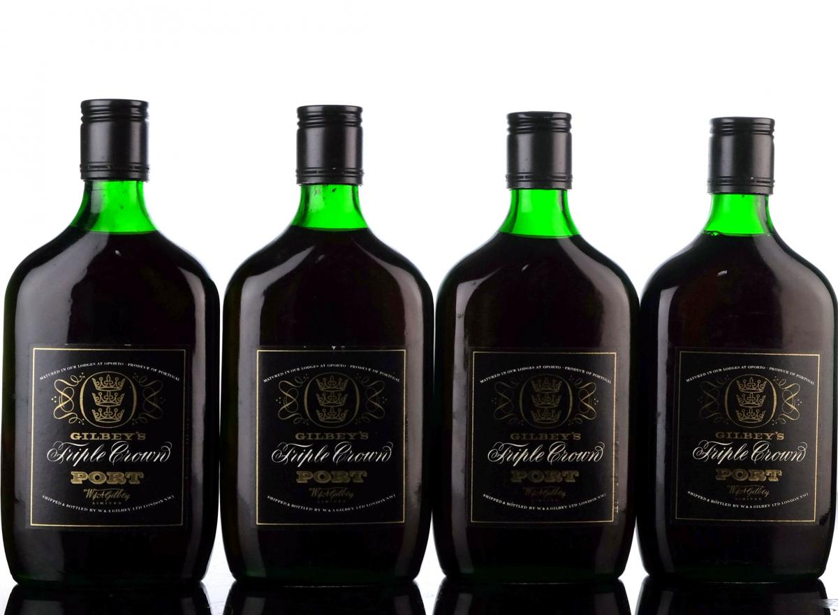 4 x Gilbeys Triple Crown Port - Half Bottles