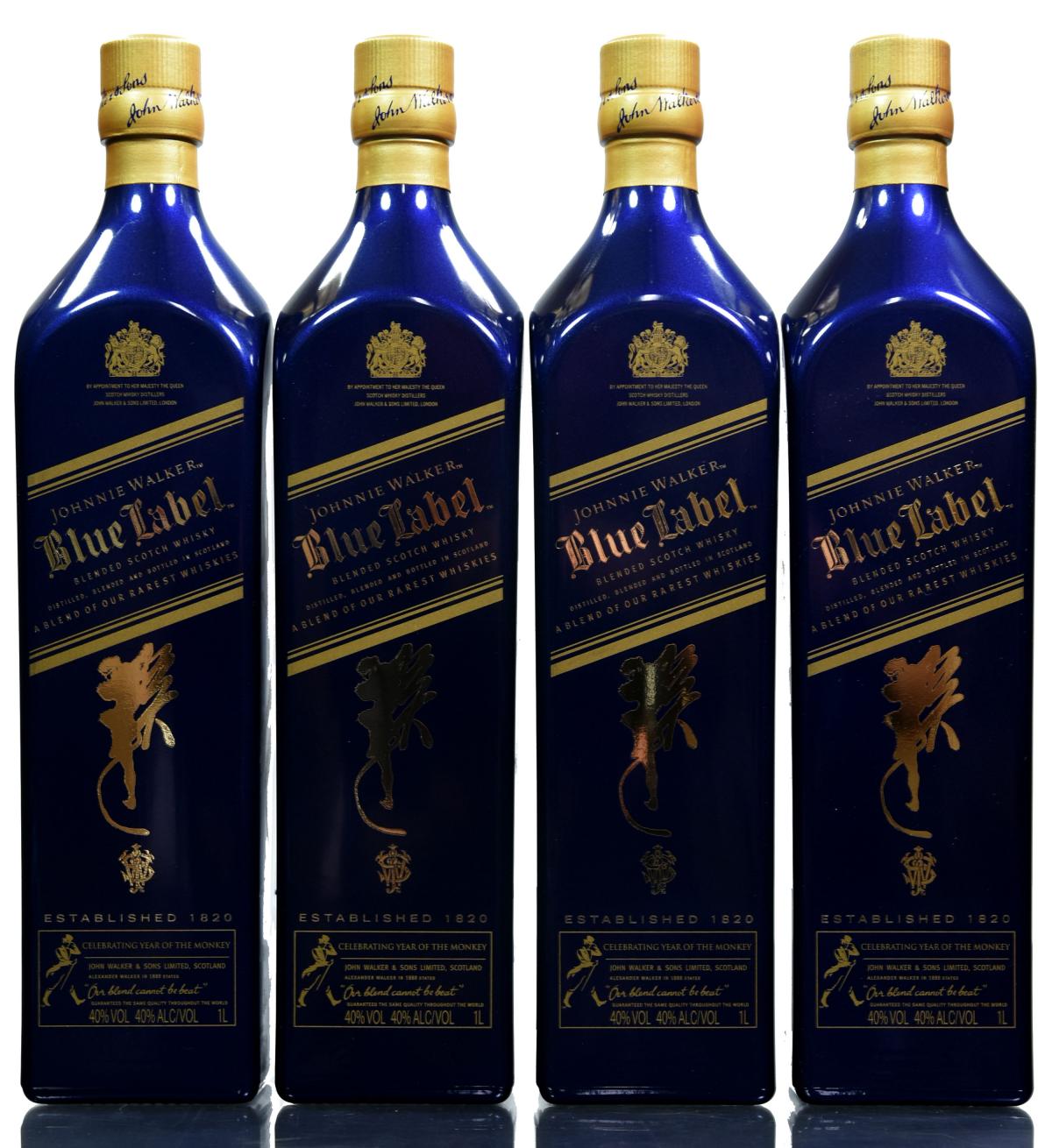 Johnnie Walker Blue Label - Year Of The Monkey Set Of 4 Bottles