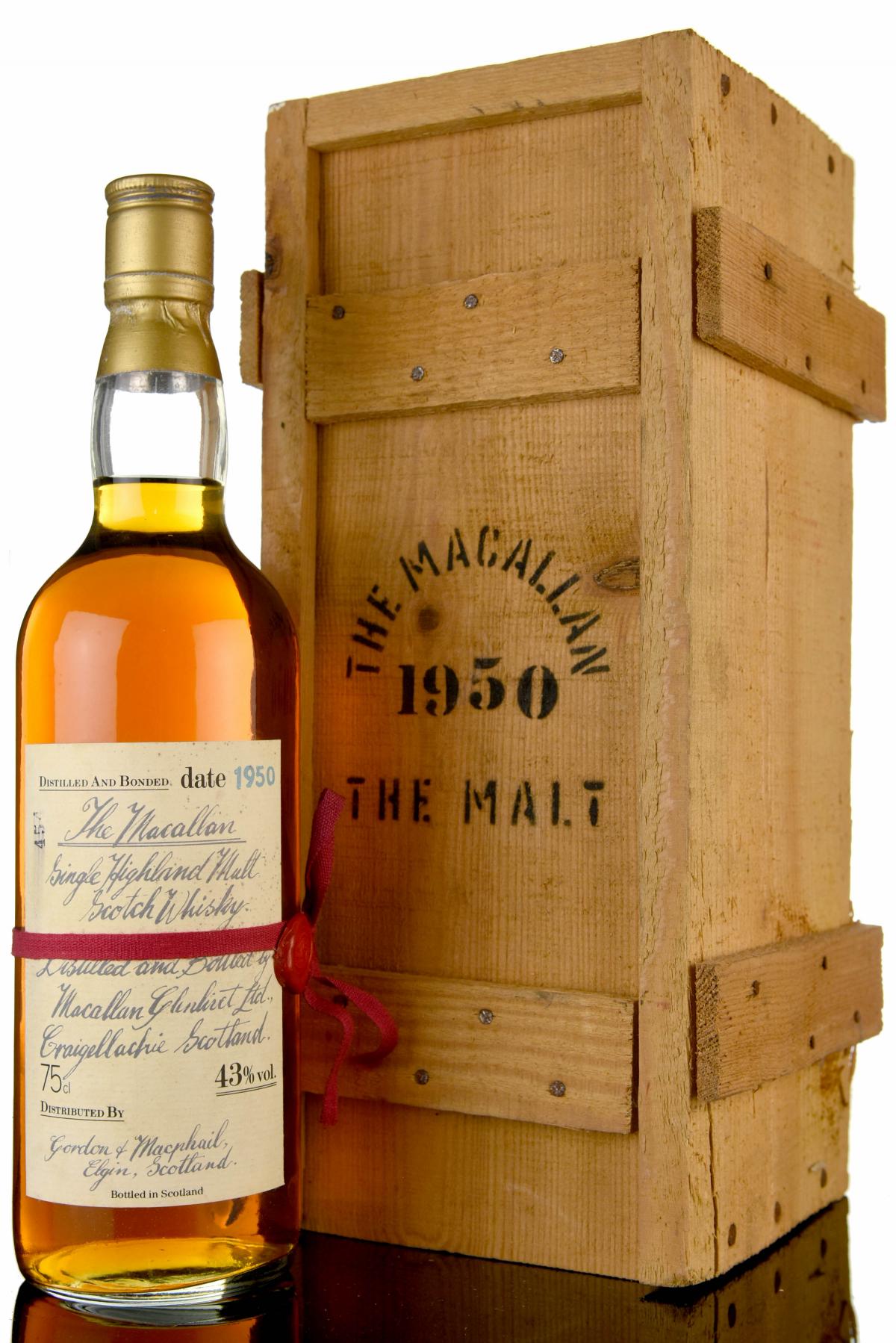 Macallan 1950 - Gordon & MacPhail - Handwritten Label