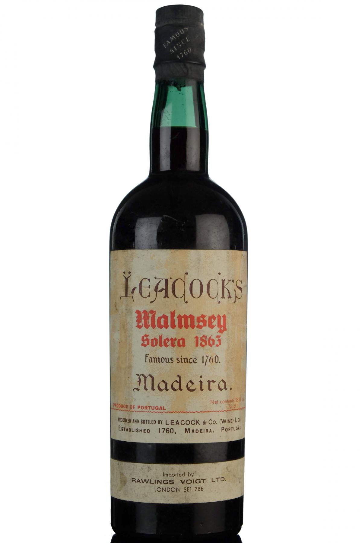 Leacocks Malmsey Solera 1863 - Madeira Wine