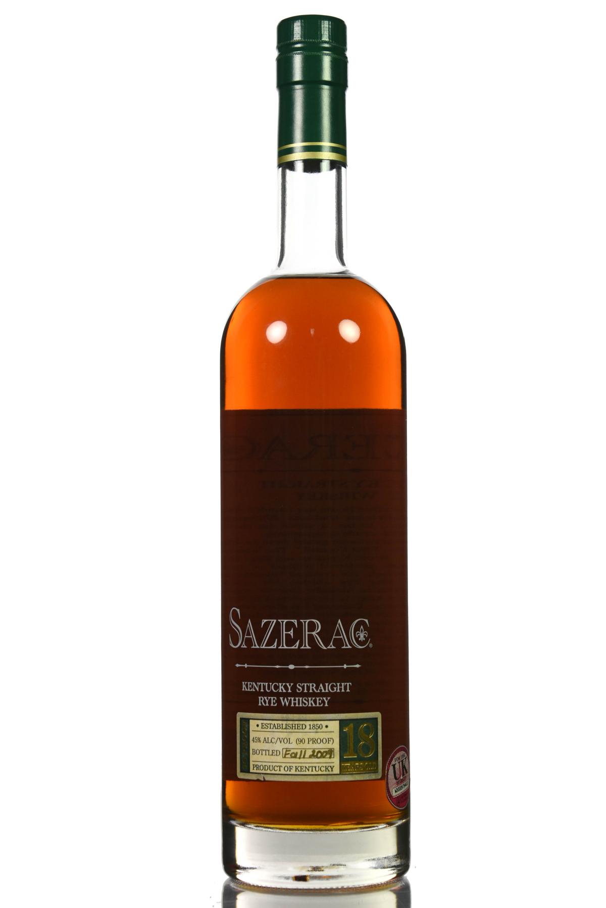 Sazerac 18 Year Old Bourbon - Fall 2009