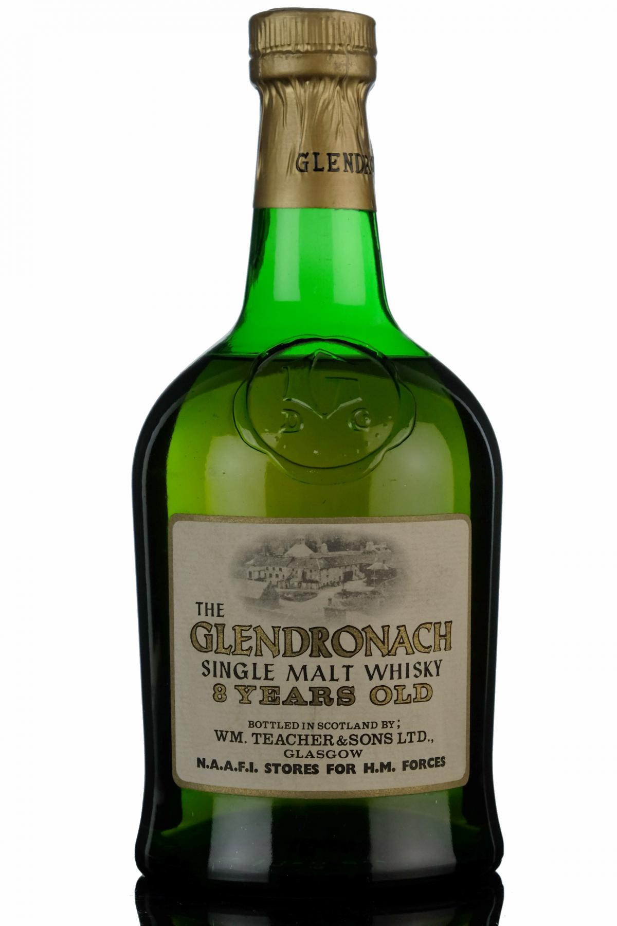 Glendronach 8 Year Old - NAAFI Store For H.M Forces - Mid 1970s