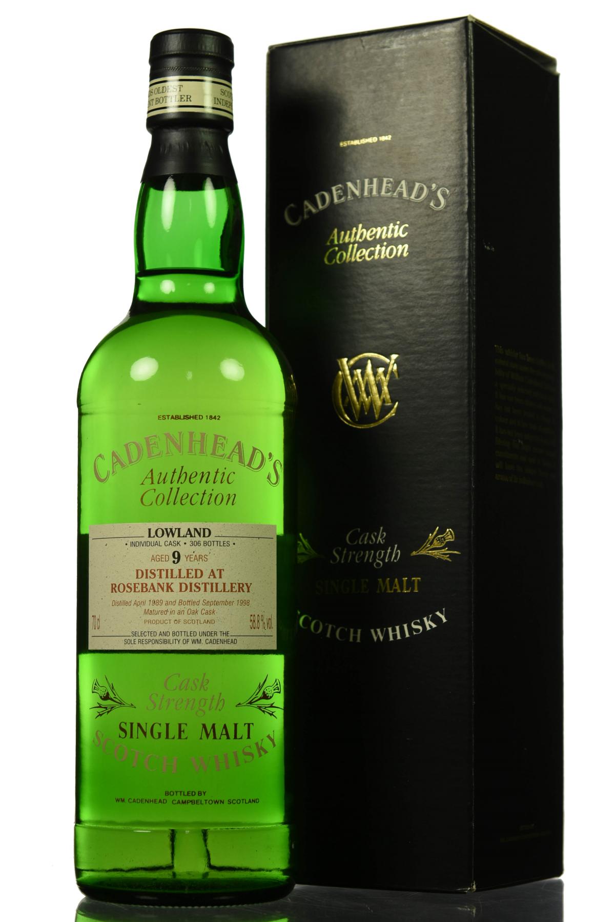 Rosebank 1989-1998 - 9 Year Old - Cadenheads Authentic Collection
