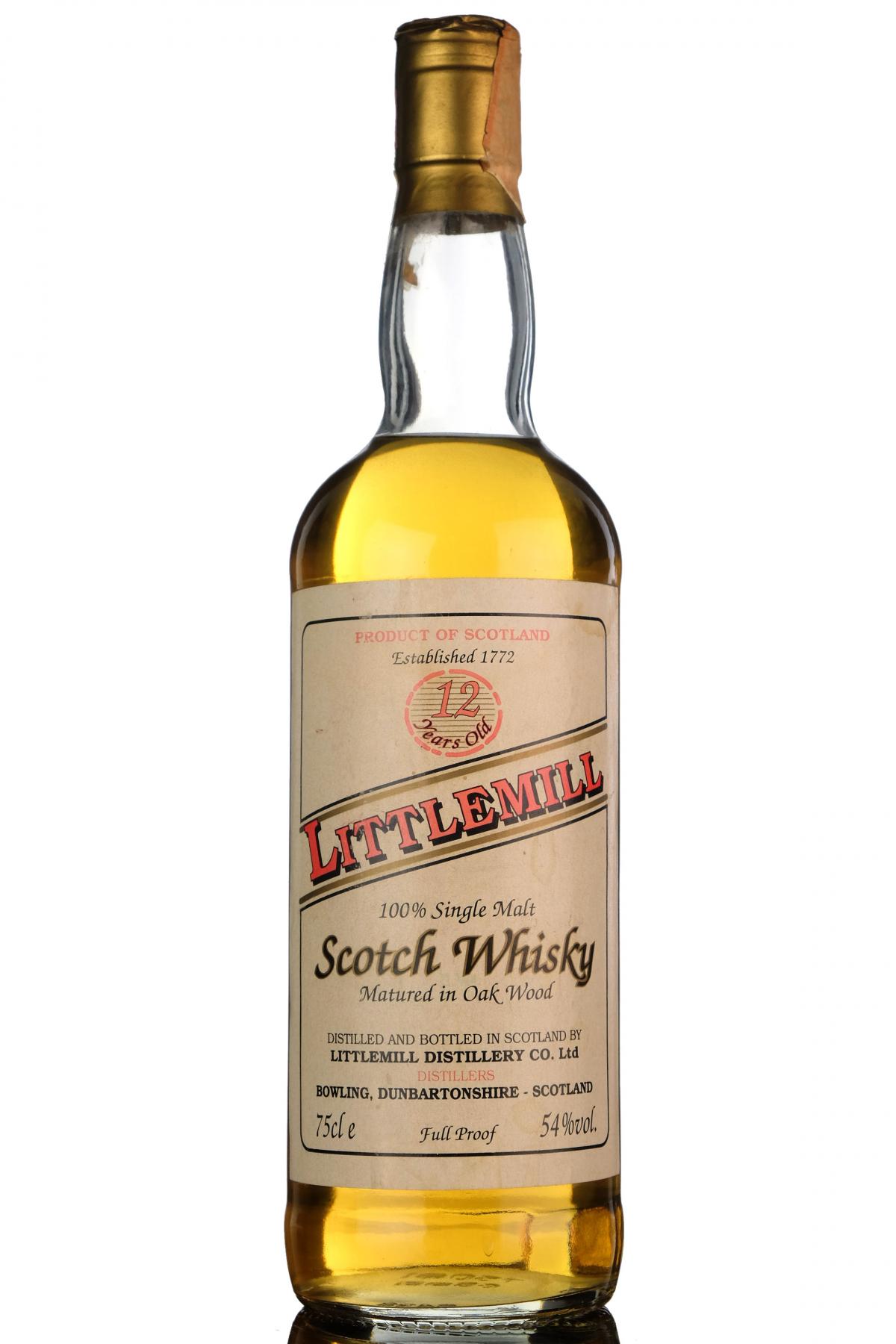 Littlemill 12 Year Old - Full Proof - F&G Bruino