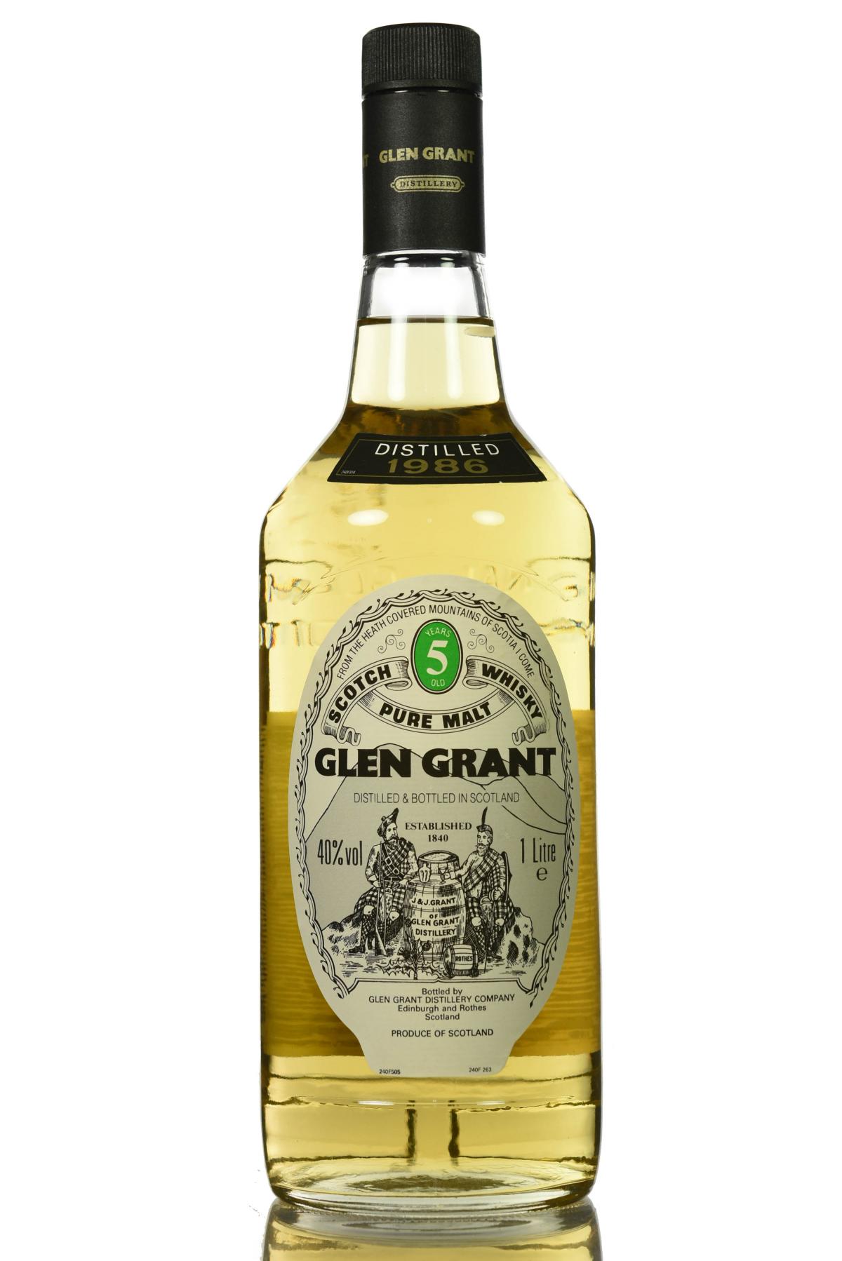 Glen Grant 1986 - 5 Year Old - 1 Litre