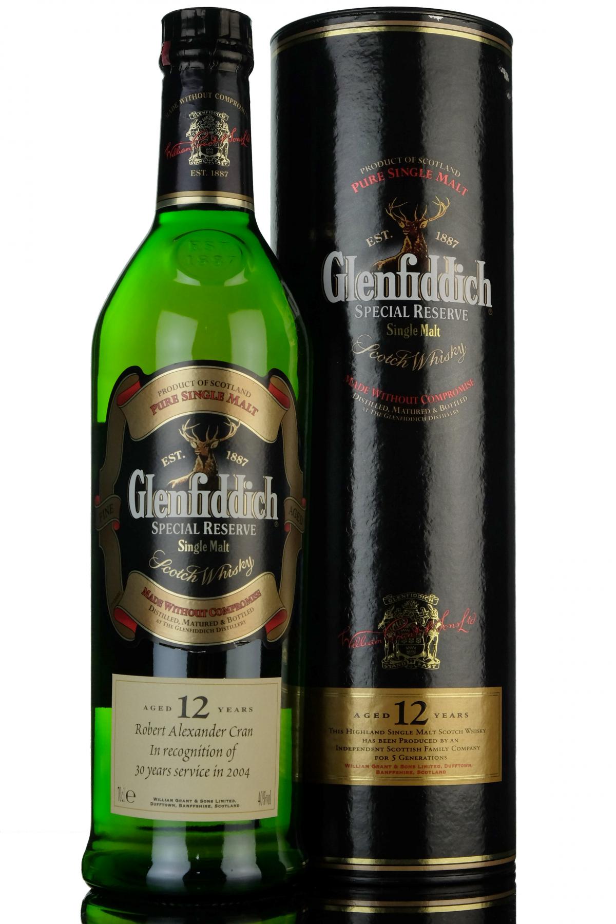 Glenfiddich 12 Year Old - Special Reserve - 30 Years Service
