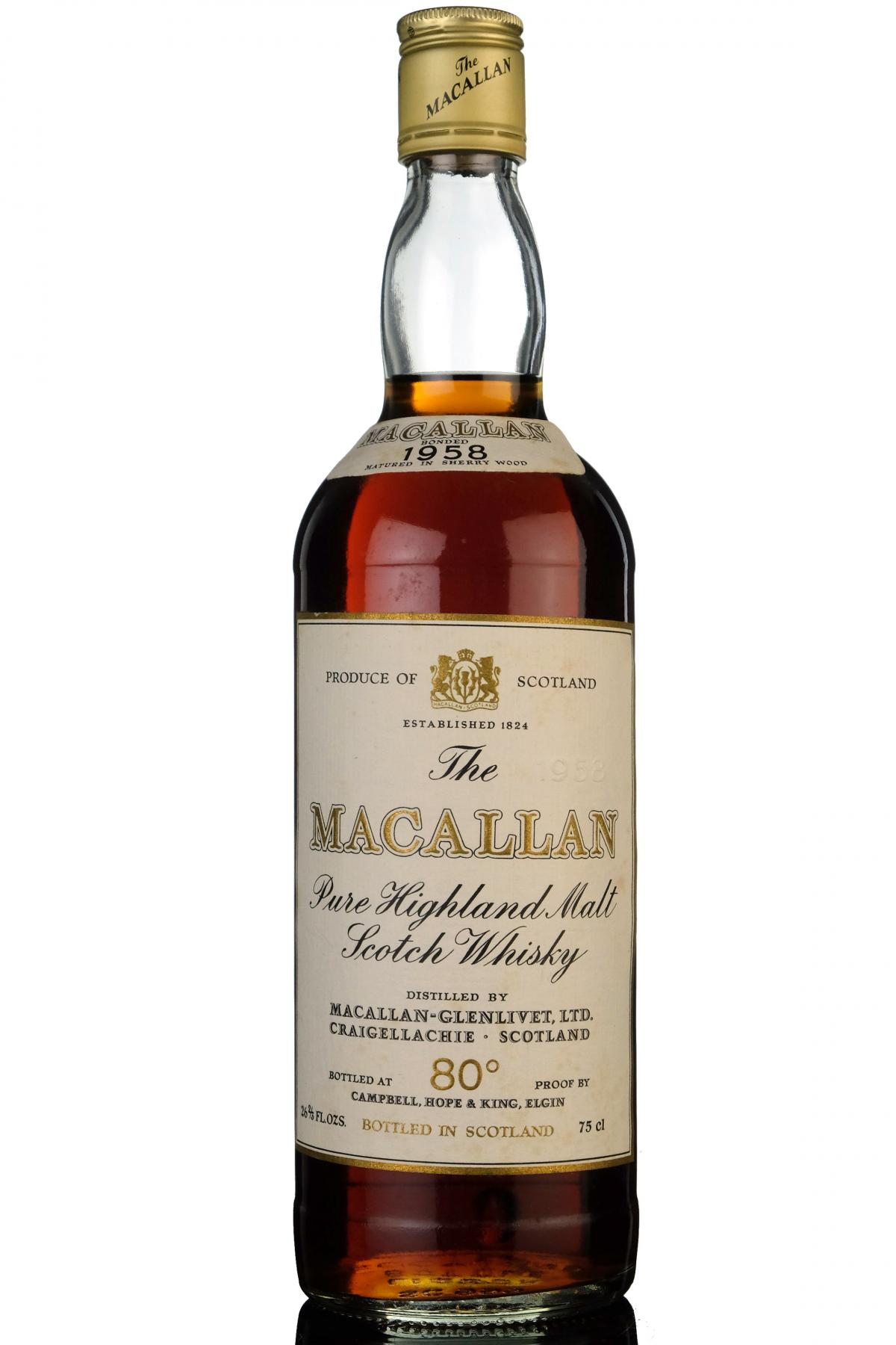 Macallan 1958 - Campbell Hope & King - 1970s